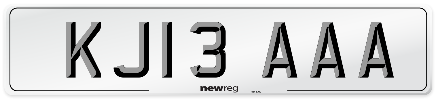 KJ13 AAA Number Plate from New Reg